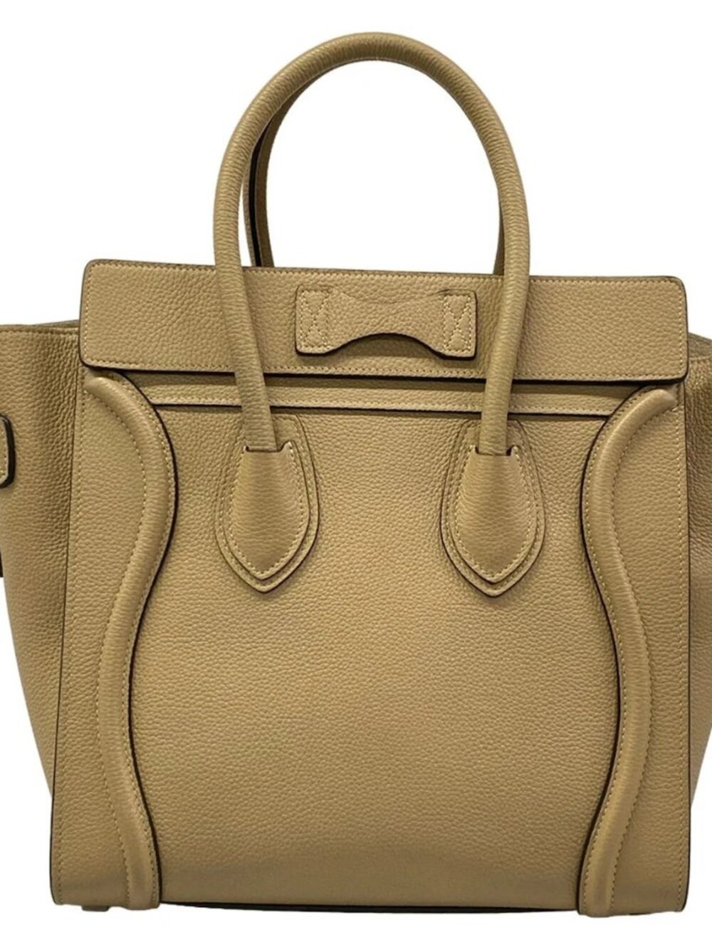 CELINE Luggage Micro Shopper Beige Leather Handbag - Picture 2 of 15